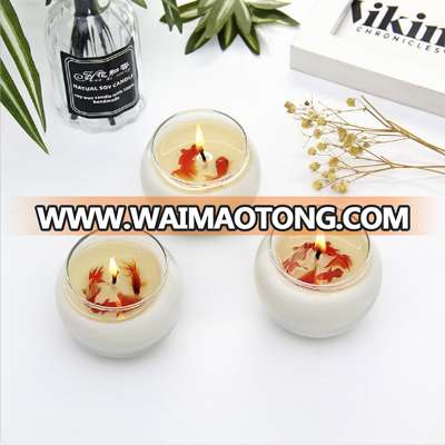 High Quality White Soy Wax Candle In Glass Jar For Home Decoration